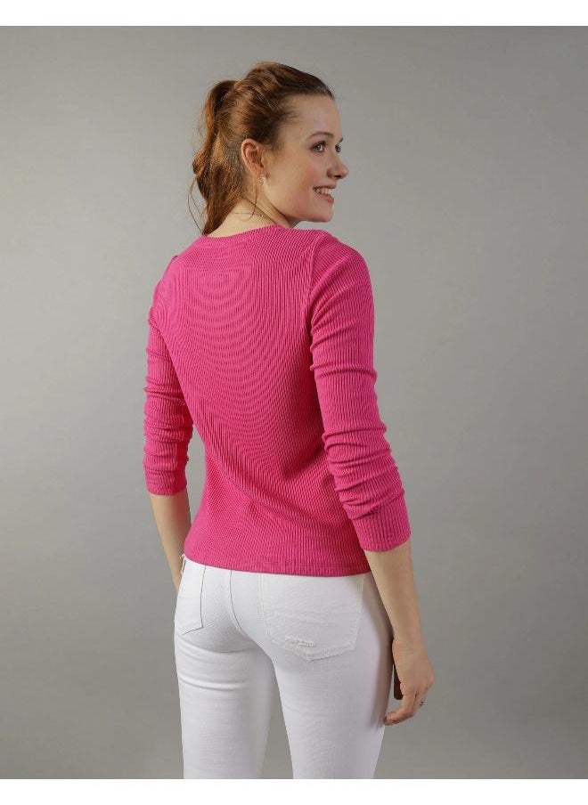 American Eagle AE Long-Sleeve Crew Neck Plush Tee  - Image 2