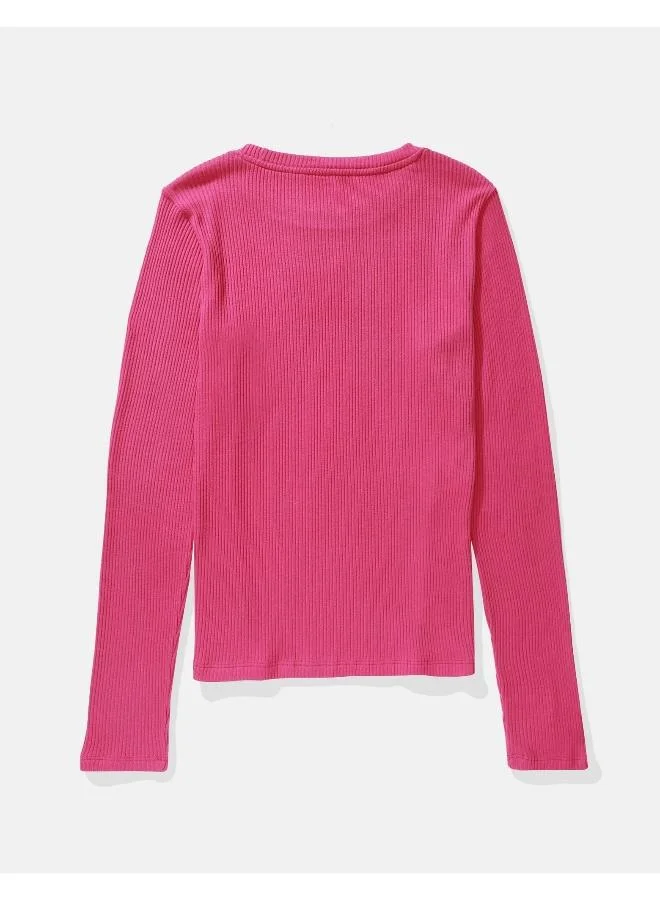 American Eagle AE Long-Sleeve Crew Neck Plush Tee