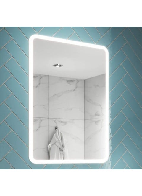 Quality Glass Bathroom LED Mirror with Touch Sensor 3 Light Effects Glass Rectangular LED46 18 x 30 Inch