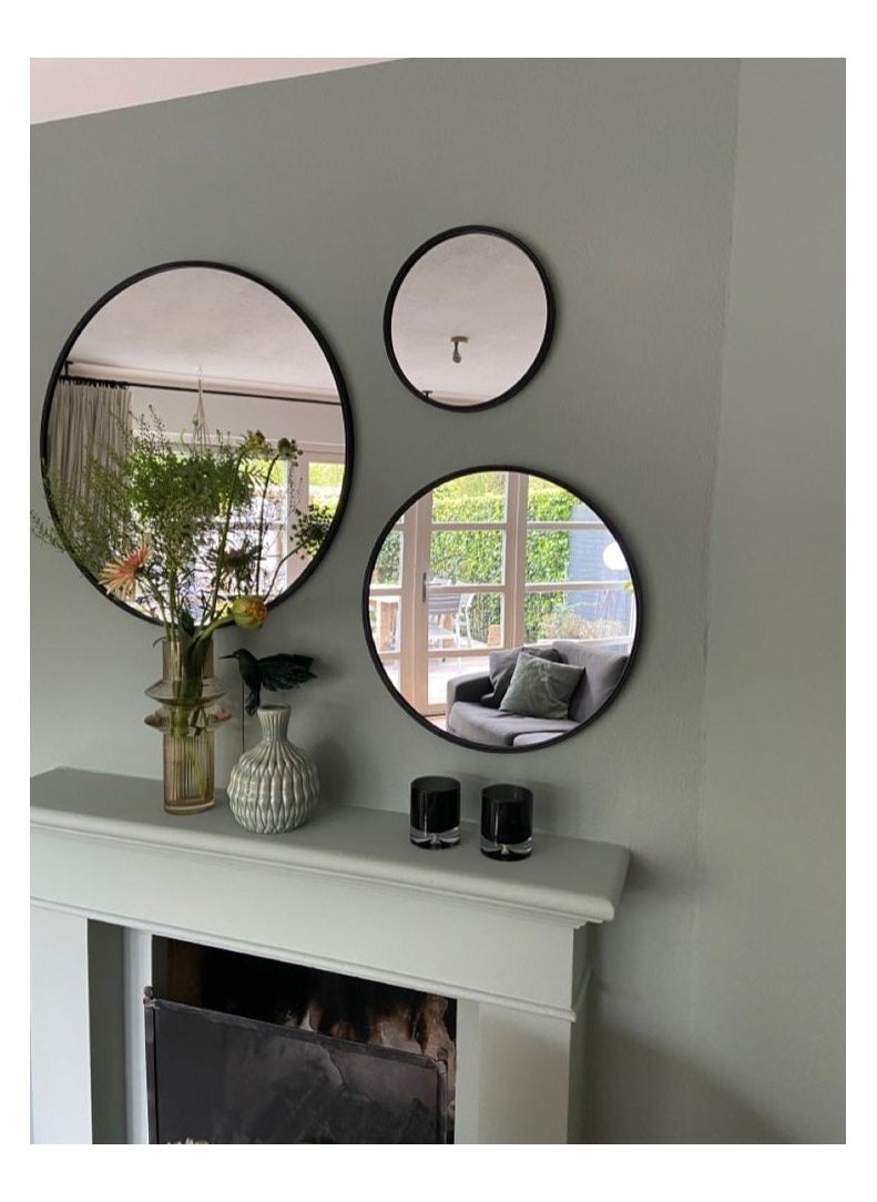 Generic 3-Piece Mirror Set With Black Metal Frame 70X50X3Cm  Black  - Image 2