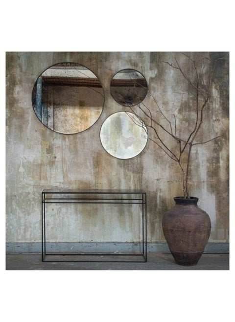 3-Piece Mirror Set With Black Metal Frame 70X50X3Cm  Black