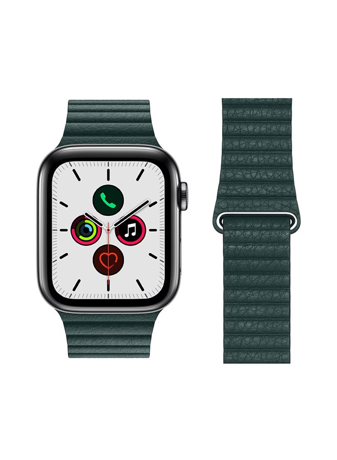 Perfii Stylish Leather Band For Apple Watch Series 5/4/3/2/1 Forest Green - Image 2