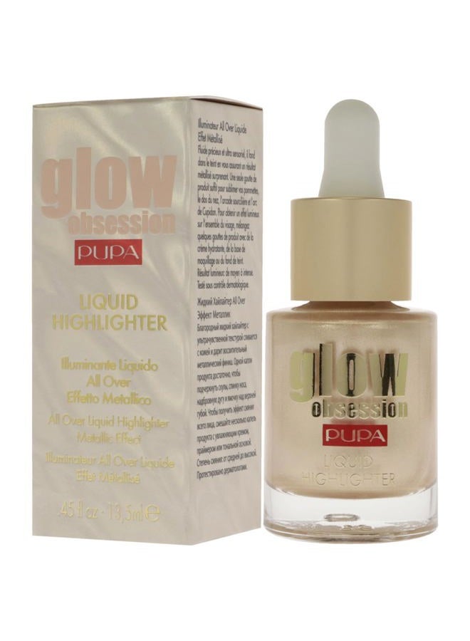 PUPA Milano Glow Obsession Liquid Face Highlighter - Stunning Glowing-From-Within Look - Luminous Baked Powder - Lightweight All-Over Powder, Highlight, Blush, And Bronzer - 002 Moon Light - 0.45 OZ - Image 4