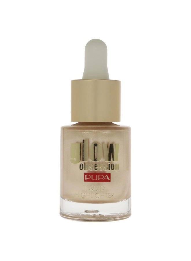 PUPA Milano Glow Obsession Liquid Face Highlighter - Stunning Glowing-From-Within Look - Luminous Baked Powder - Lightweight All-Over Powder, Highlight, Blush, And Bronzer - 002 Moon Light - 0.45 OZ - Image 2