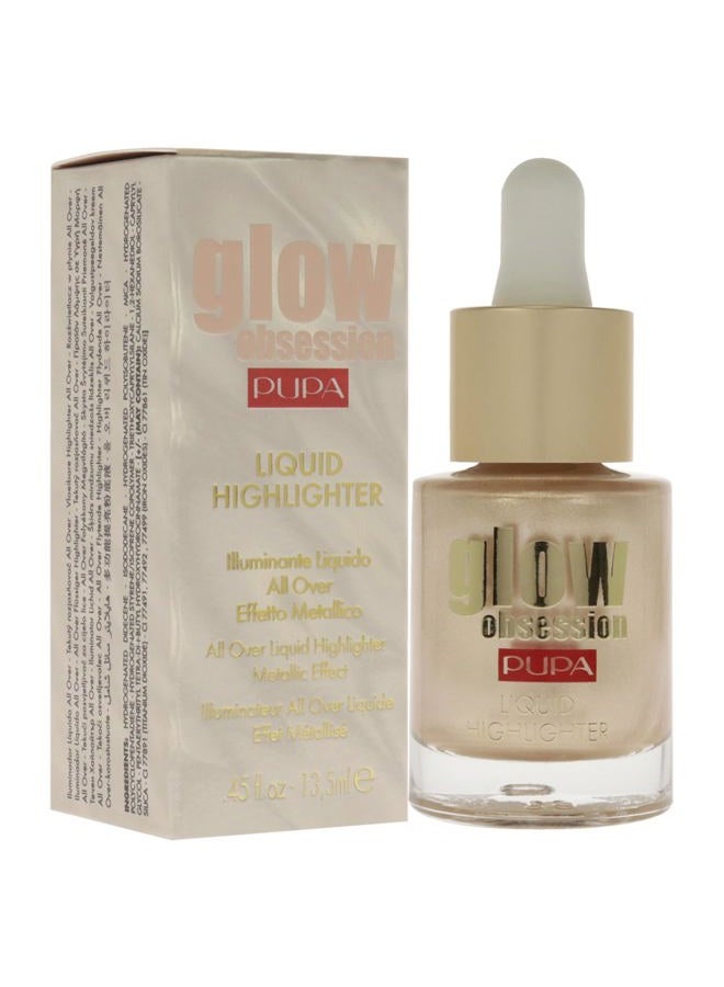 PUPA Milano Glow Obsession Liquid Face Highlighter - Stunning Glowing-From-Within Look - Luminous Baked Powder - Lightweight All-Over Powder, Highlight, Blush, And Bronzer - 002 Moon Light - 0.45 OZ - Image 3