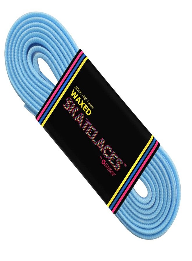 Bont Skates Waxed Laces - 6mm & 8mm - 47" 71" 79" 96" 108" - Tickle Blue (6mm Wide / 96 inch / 245cm) - Image 1
