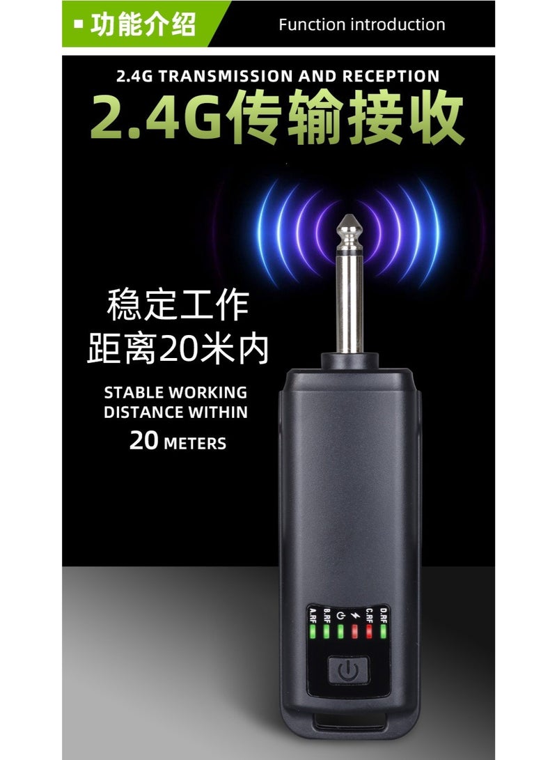 ميكروفونات يدوية لاسلكية قابلة لإعادة الشحن ZFSZ 2.4G مع مستقبل 6.35 مم، عبوة من 4 قطع - Image 2