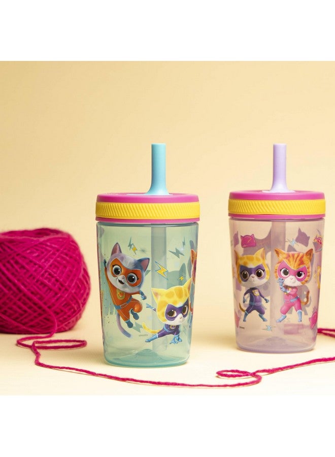 Zak Designs أكواب زاك ديزاينز ديزني سوبر كيتيس كيلسو للأطفال للسفر أو في المنزل، 15 أونصة، عبوة من 2 أكواب شرب بلاستيكية متينة بتصميم مانع للتسرب مثالية للأطفال (جيني، سباركس، بادي، بيتسي) - Image 2