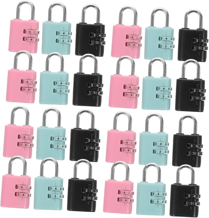 Mikikit 24pcs Cartoon Padlock Set For Kids Travel Locker Locks Wear Resistant - Image 1