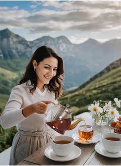 Urise 1200ml Glass Teapot with Removable Stainless Steel Infuser - Durable Borosilicate Glass Tea Kettle for Loose Leaf, Herbal, and Blooming Tea  - Image 2