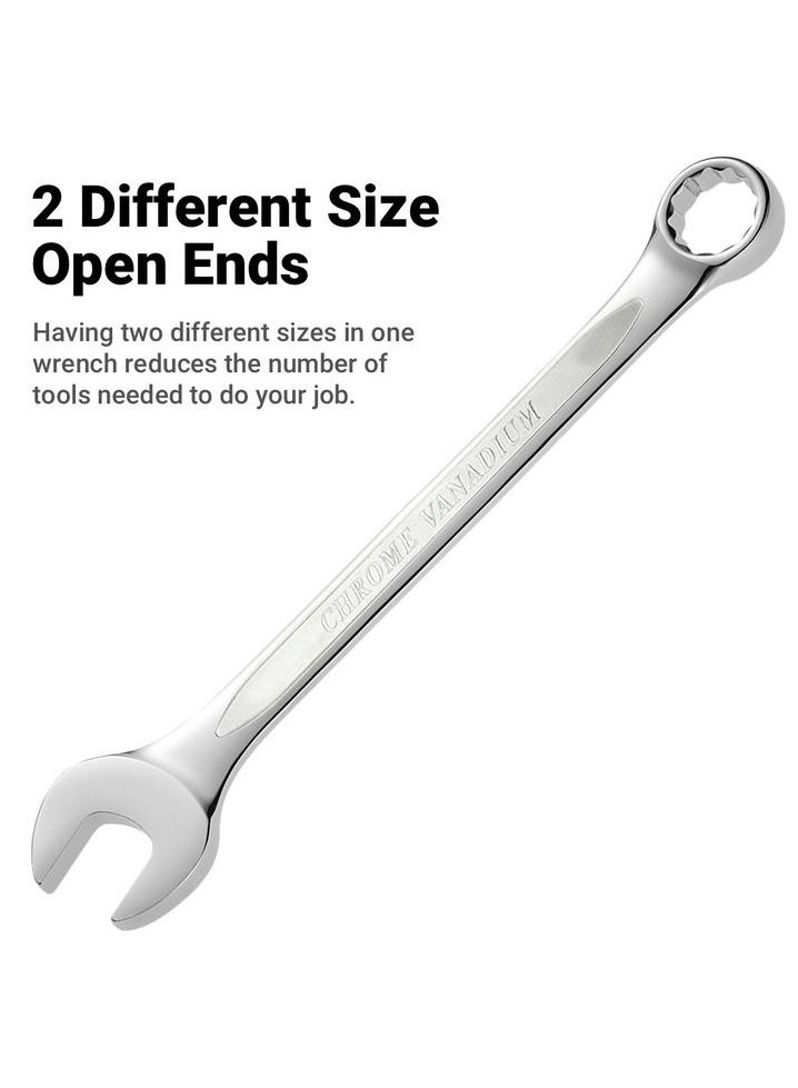 TOTAL 17 Size Double Side Spanner Combination Ring & Open End Spanner Chrome Vanadium 1 Pcs, TCSPA171 - Image 4