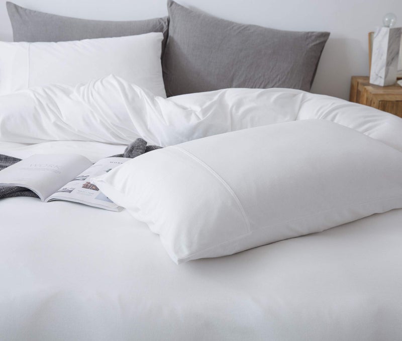 KAIANG KAIANG Jersey Knit Pillowcase. All Season  Soft  Cozy Cases. T-Shirt Jersey Cotton Pillow Case Set. Heather Cotton Jersey Case Set. (White  Queen Size)  - Image 3