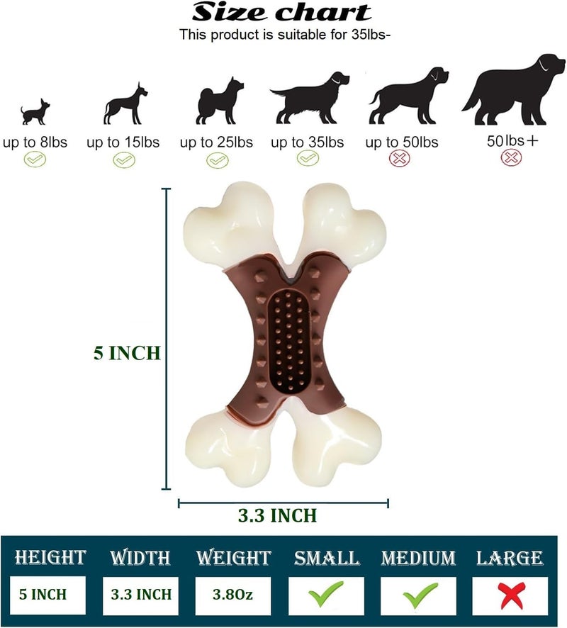 BAAL Beef Flavor Durable Nylon Bone Dog Toy for Small and Medium Breeds (Brown) - Image 5