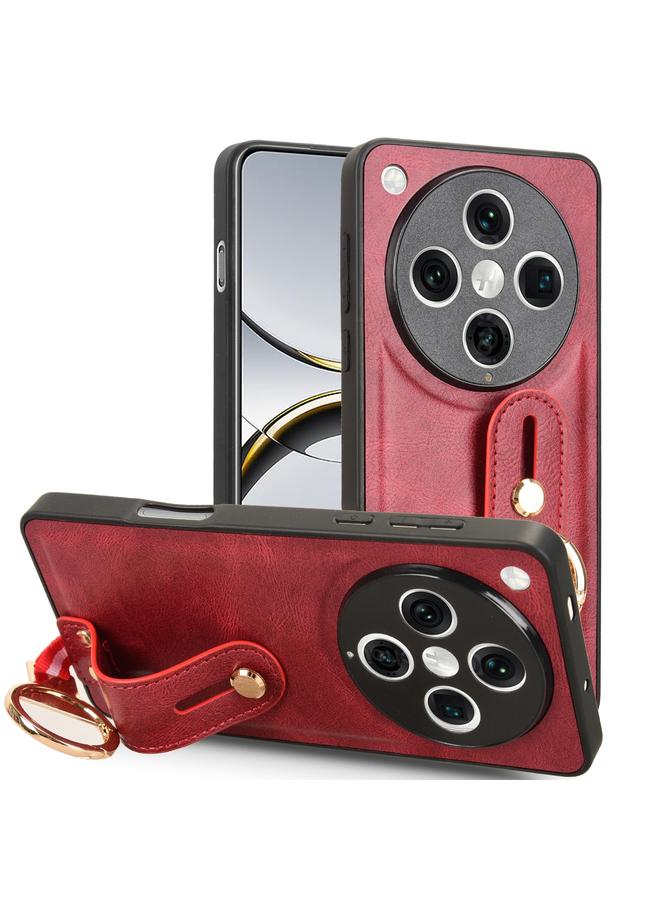 اس-توب جراب خلفي من الجلد مع سوار معصم لهاتف OPPO Find X8 Pro - Image 1