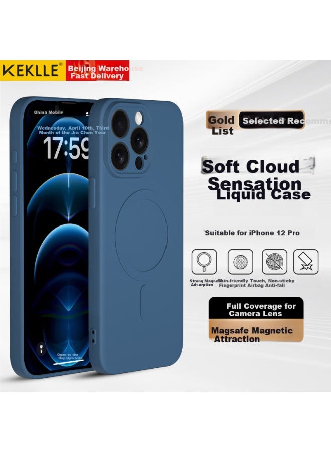Keklle suitable For Iphone 12 Pro Phone Case Apple 12 Pro Protective Case Skin-friendly Liquid Silicone Magnetic Attraction Full Package Soft Shell Protective Case S - Image 1