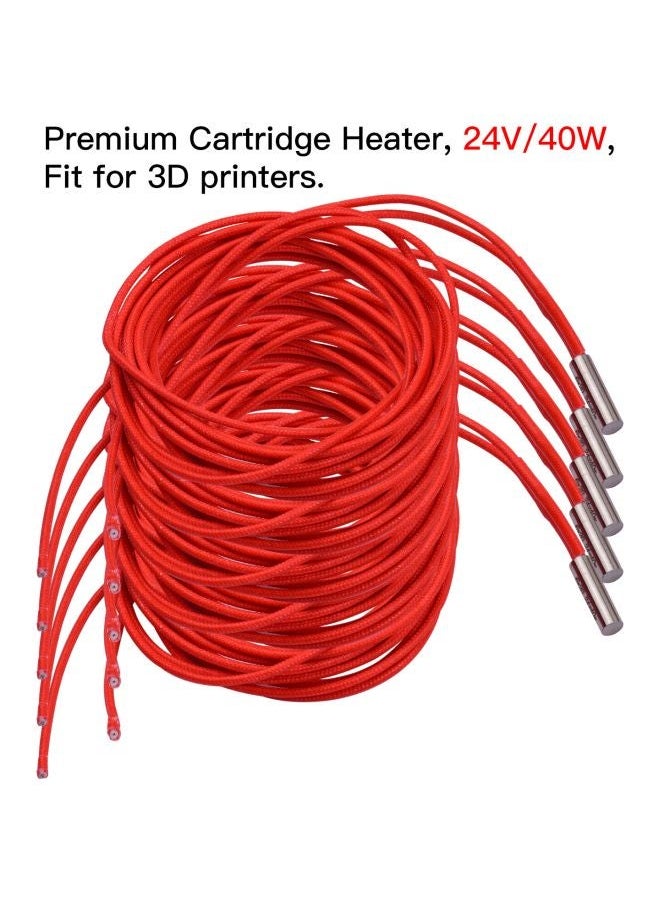 NIBEMINENT 5-Piece Single End Cartridge Heating Tube For 3D Printer Red  - Image 4