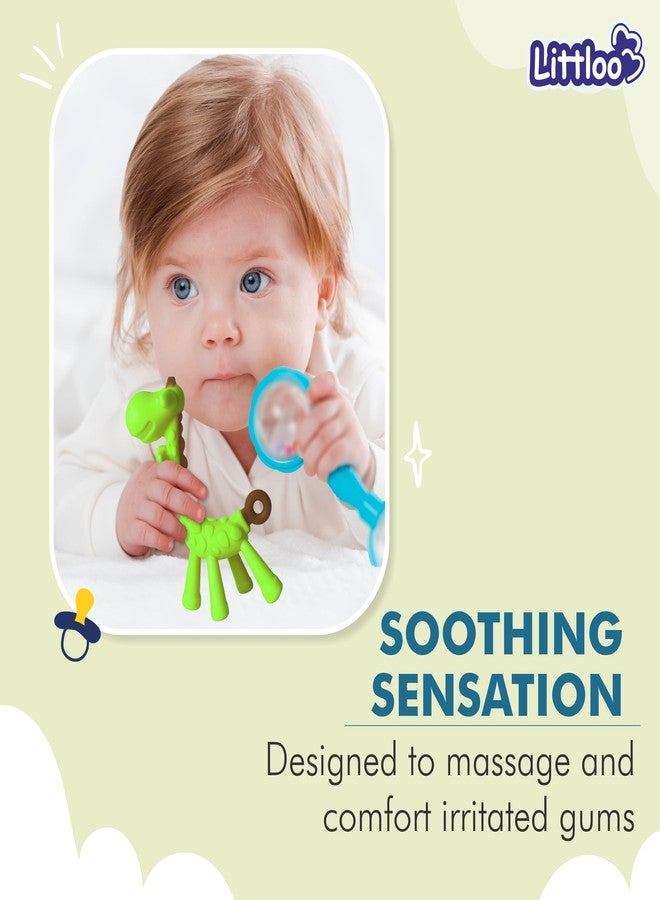 Littloo Baby Giraffe Teether - Soothing Relief for Teething Infants (Green) - Image 3