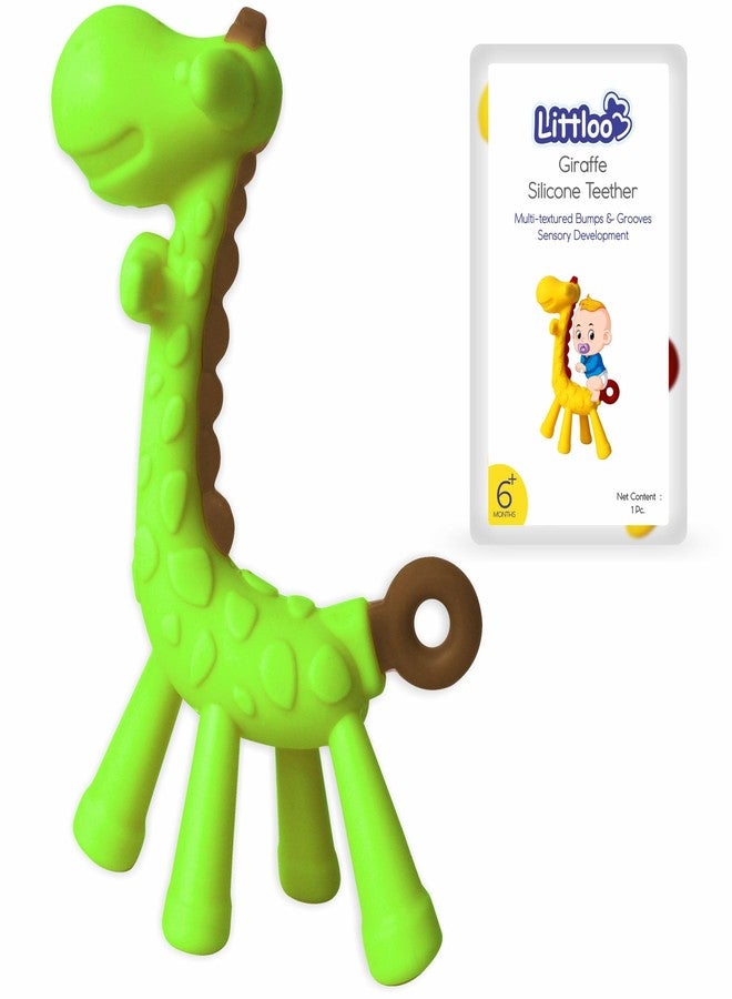 Littloo Baby Giraffe Teether - Soothing Relief for Teething Infants (Green) - Image 1