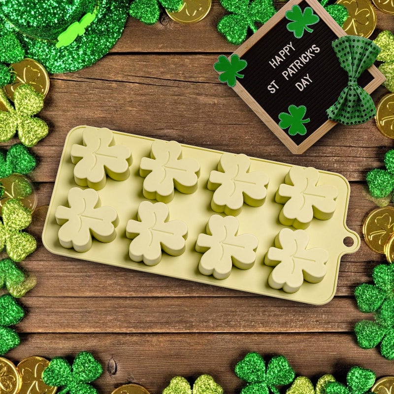 Dootafy Shamrock Chocolate Molds, 2 Pack Silicone Dessert Mold, St. Patrick's Day Theme, Green, Silicone, BPA Free - Image 5