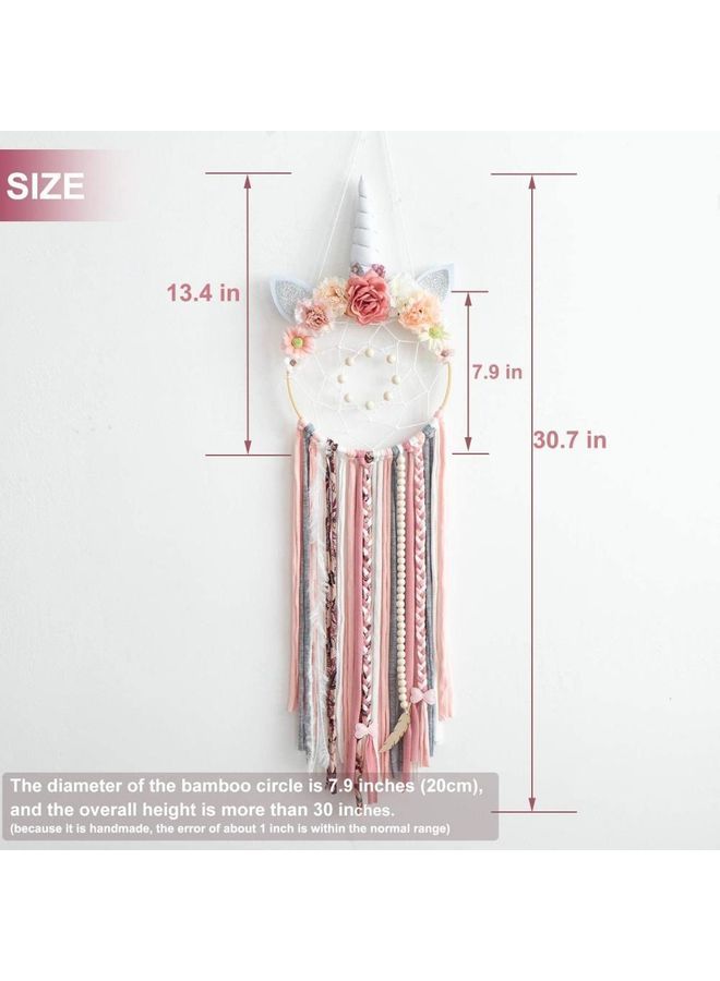 NIBEMINENT Handmade Lace Dream Catcher Feather Bead Hanging Decoration Multicolour - Image 4