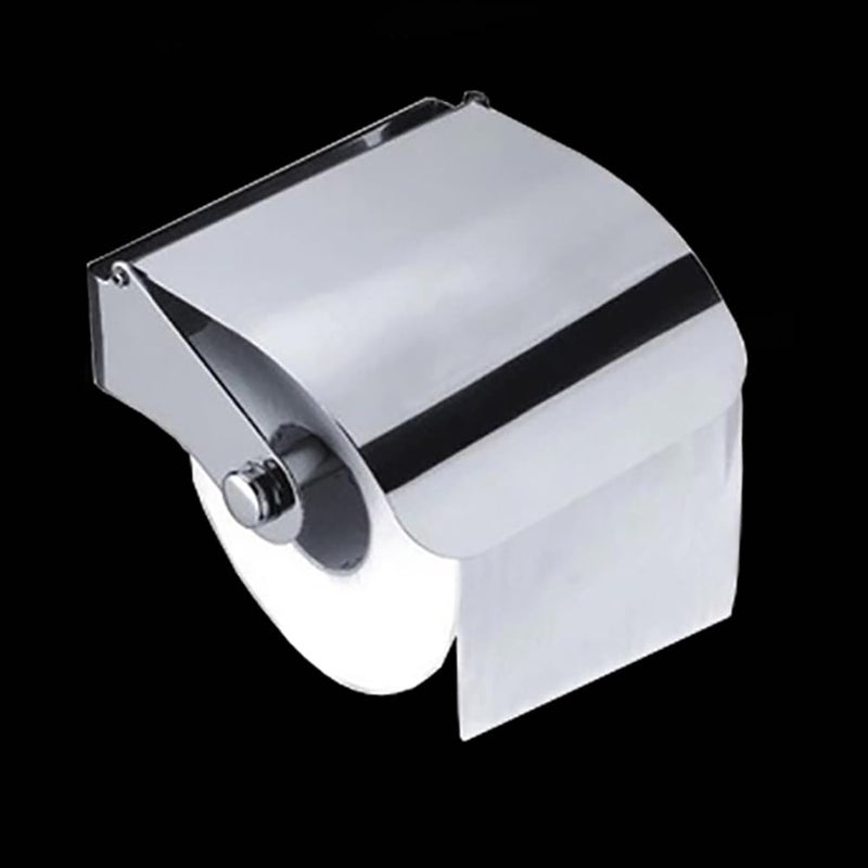 MLD MLD TPSH001 Toilet Paper Roll Holder Wall Mounted Paper Holder Toilet Holder Roll Paper Holder Box Roll Organizer for Kitchen Bathroom Material Stainless Steel Silver Pack of 1  - Image 1