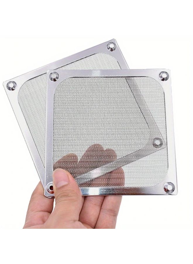 1pc Silvery PC Cooling Fan with Dustproof Case Filter System Aluminum Mesh Grid - Image 4