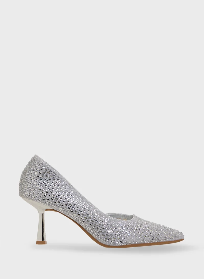 ELLA Glitter Heeled Pump