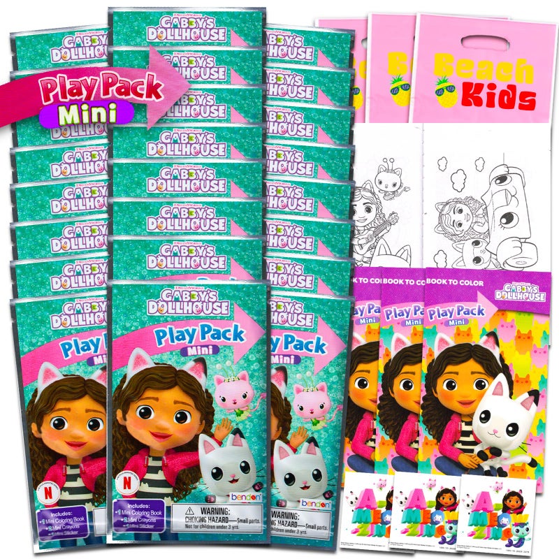 Bendon Gabby's Dollhouse Mini Party Favors Set for Kids - Bundle with 24 Mini Gabby's Dollhouse Grab n Go Play Packs with Coloring Pages, Stickers and More (Gabby's Dollhouse Birthday Party Supplies) - Image 1