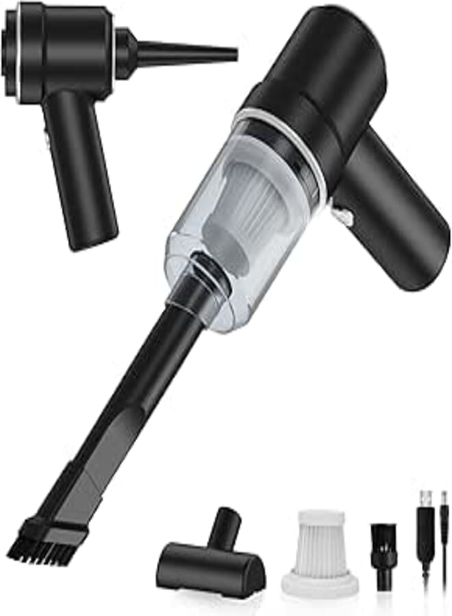 SHLNLI Cordless Handheld Vacuum, Car Vacuum Cleaner, Mini Hand Held Vacuuming Portable Rechargeable 2 in 1 Sucking Blowing for Home Office and Car