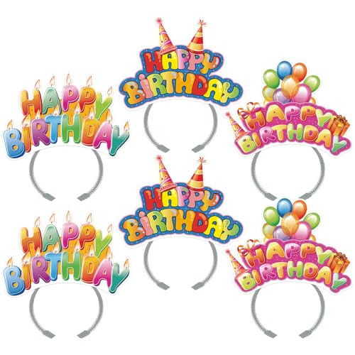 KKBES Birthday Party Hats 24 Pack Happy Birthday Headbands for Adults and Kids 3 Patterns - Image 1