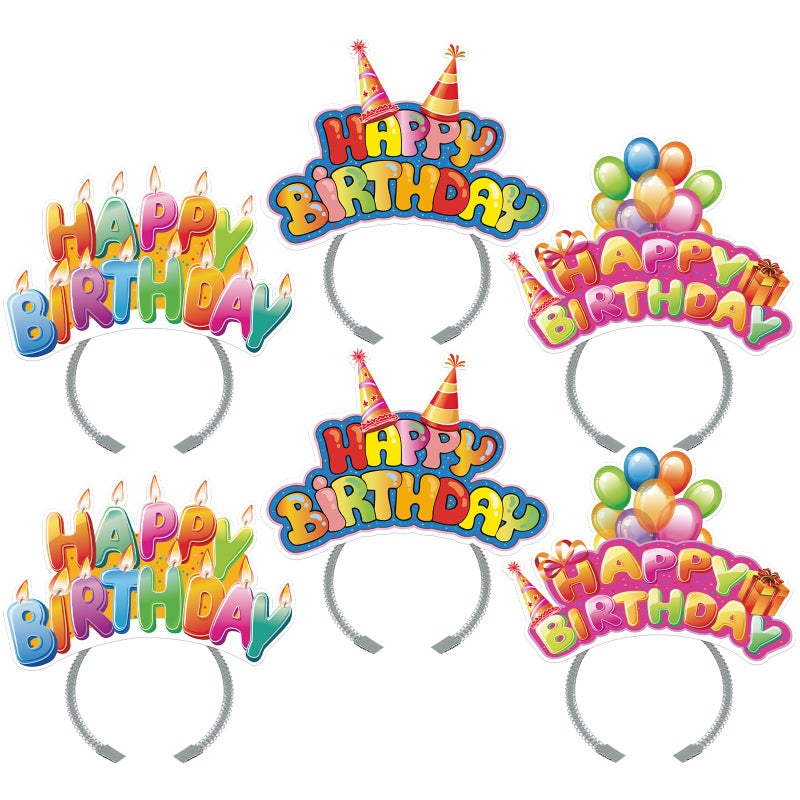 KKBES Birthday Party Hats 24 Pack Happy Birthday Headbands for Adults and Kids 3 Patterns - Image 3