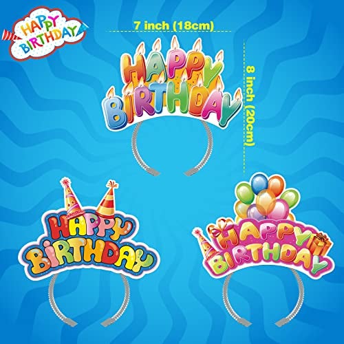 KKBES Birthday Party Hats 24 Pack Happy Birthday Headbands for Adults and Kids 3 Patterns - Image 5
