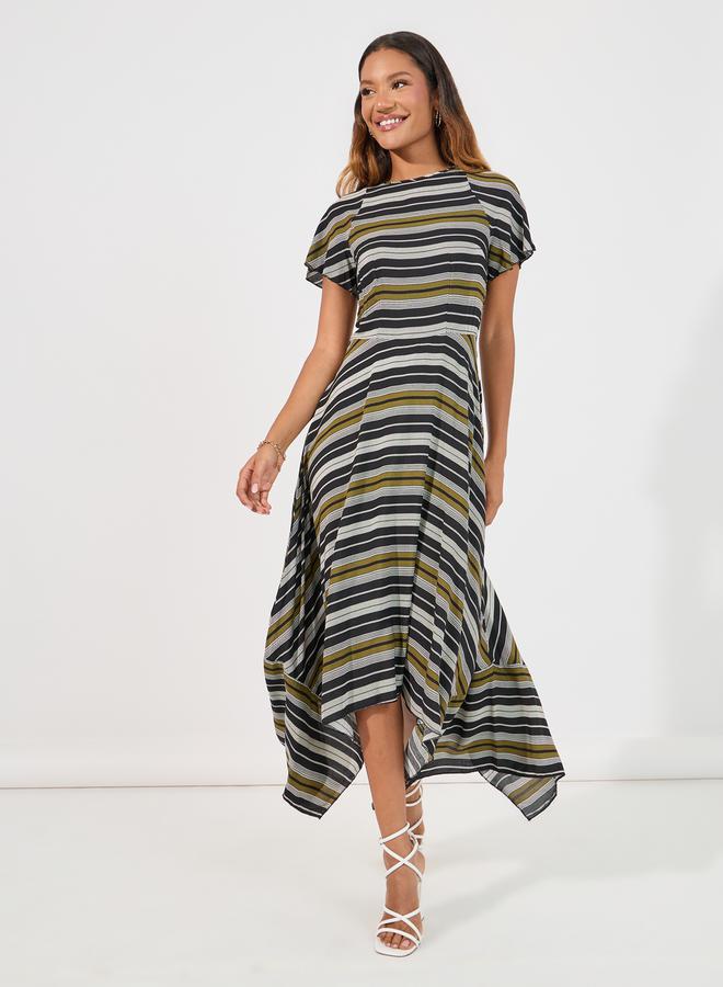 Styli Striped Asymmetrical Dress  - Image 1