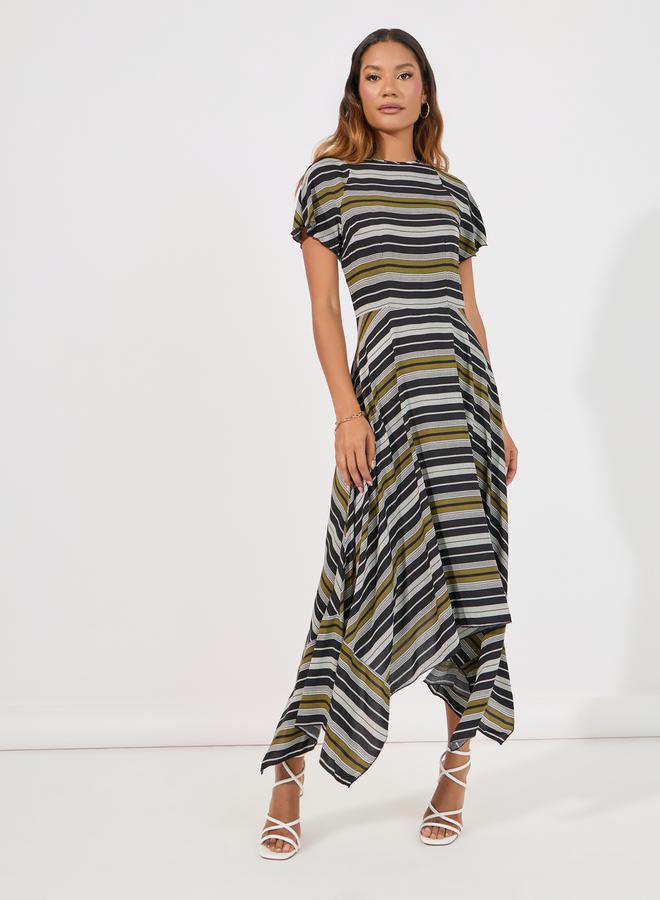 Styli Striped Asymmetrical Dress  - Image 4
