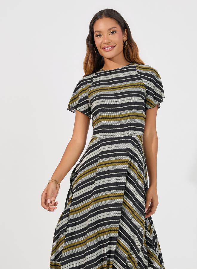 Styli Striped Asymmetrical Dress  - Image 5