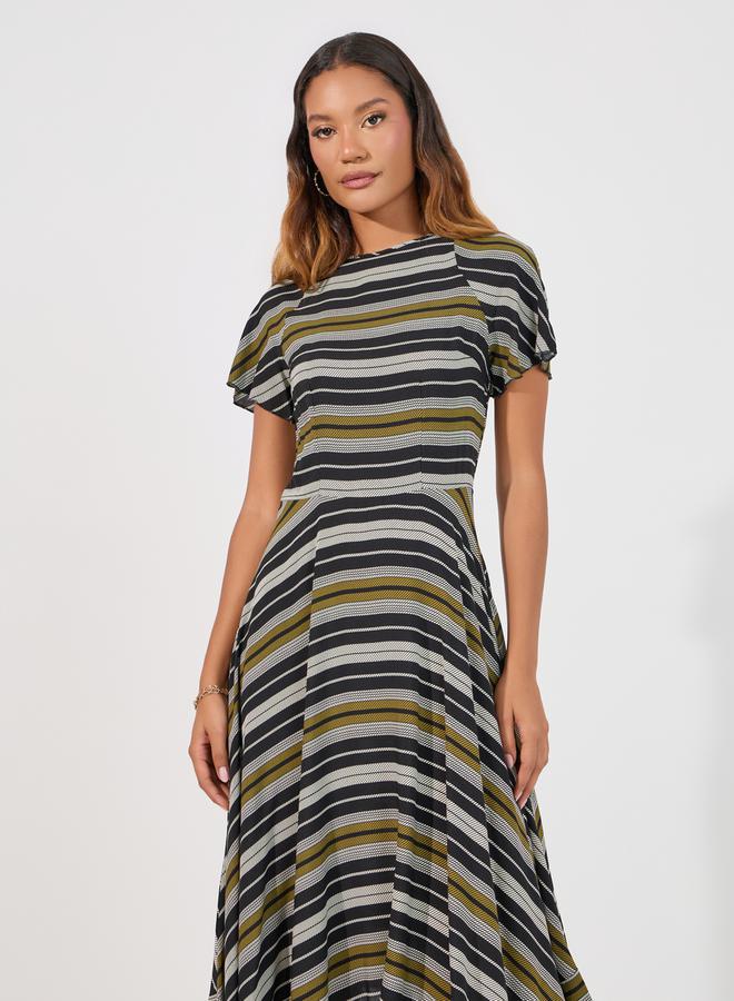Styli Striped Asymmetrical Dress  - Image 2