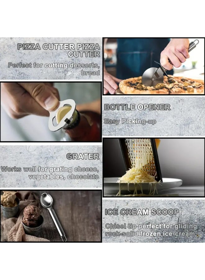 كيلا مجموعة أدوات المطبخ، مجموعة أدوات طهي سيليكون 34 قطعة لأواني الطهي غير اللاصقة - مجموعة ملاعق سيليكون، مقبض من الفولاذ المقاوم للصدأ - أدوات مطبخ سوداء، ملحقات الأواني والمقالي، هدية للأب - Image 4