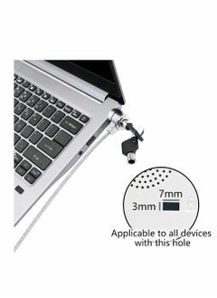 Excefore Laptop Lock 1.2M Universal Laptop Notebook Combination Lock Security Cable Office Dormitory Meeting Study Room Security Lock for Most Notebooks Desktops Projectors LCD Key Lock with 2 Keys  - Image 4