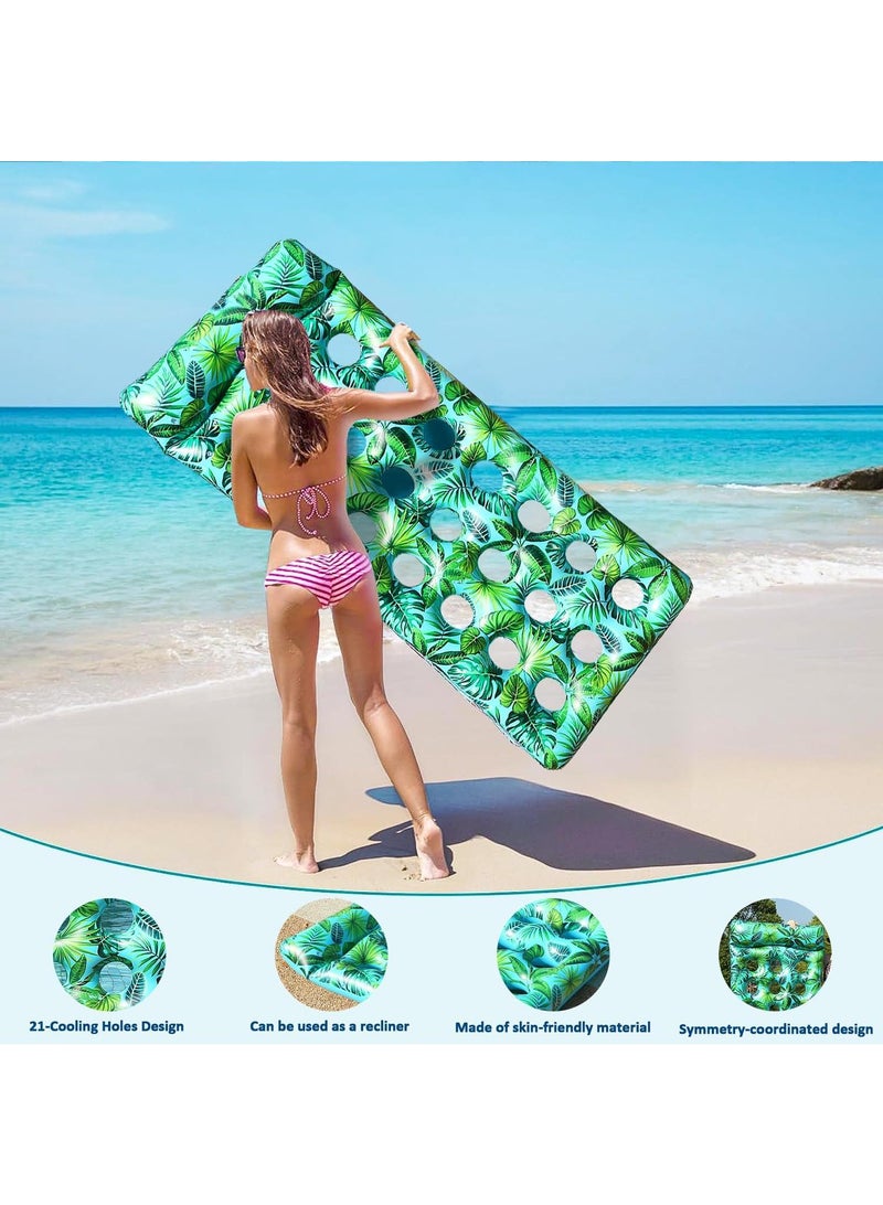 Y&D Leaf Print 21 Hole Water Inflatable Floating Bed - Image 3