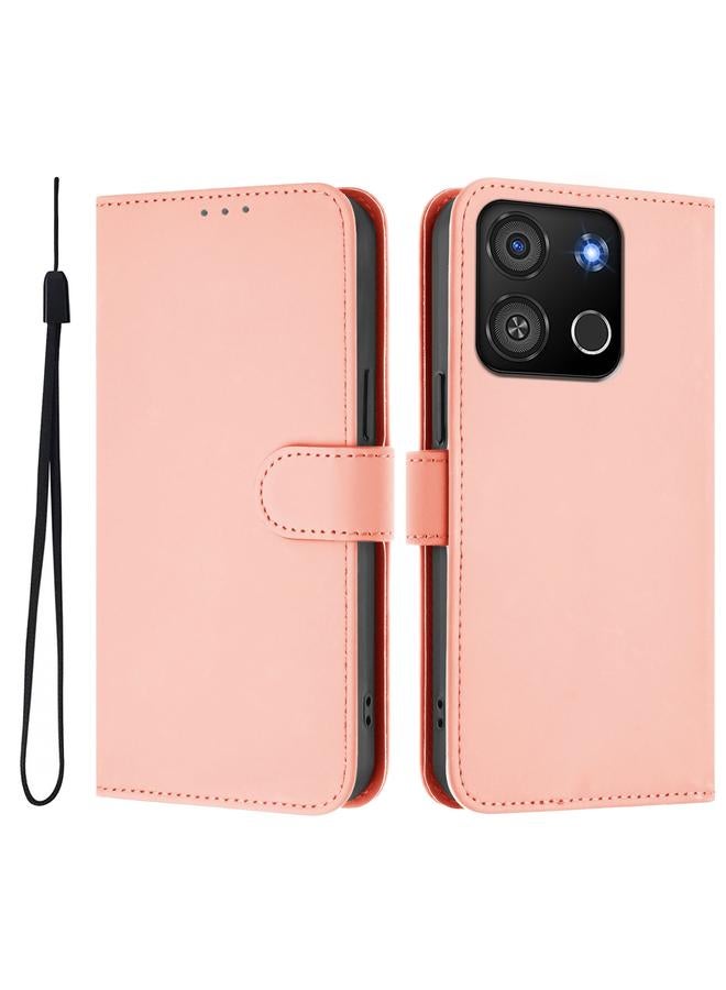 S-TOP Case For itel A05s Skin Feel Solid Color Leather Phone Case with Lanyard - Image 2