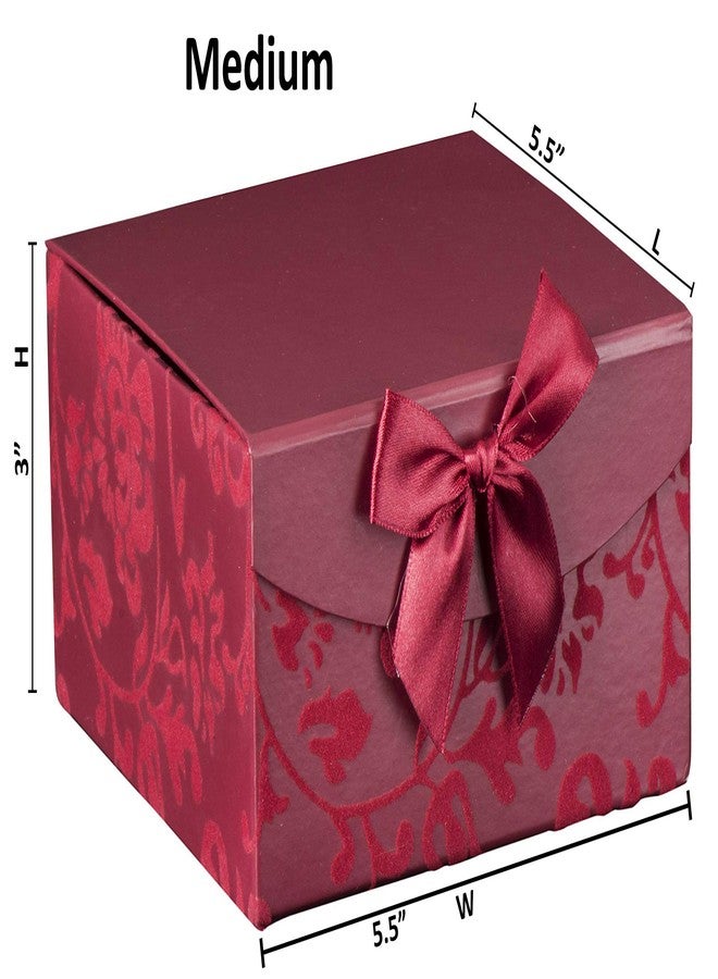 Hammont Burgundy Small Swirl Nesting Elegant Christmas Gift Boxes - Set of 3 - With Bows and Magnetic Closure for Party Wedding Gifts - Image 3
