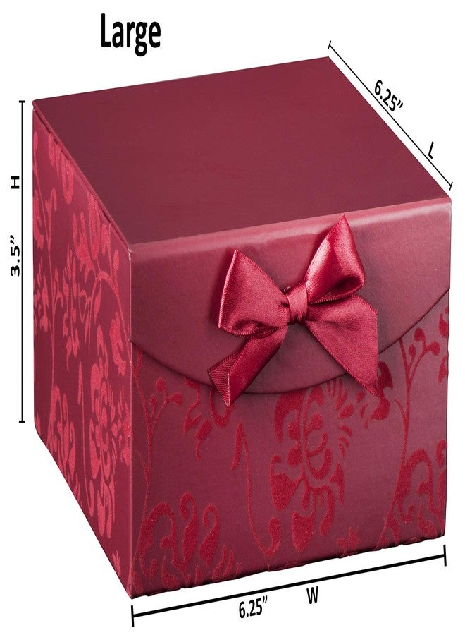 Hammont Burgundy Small Swirl Nesting Elegant Christmas Gift Boxes - Set of 3 - With Bows and Magnetic Closure for Party Wedding Gifts - Image 4