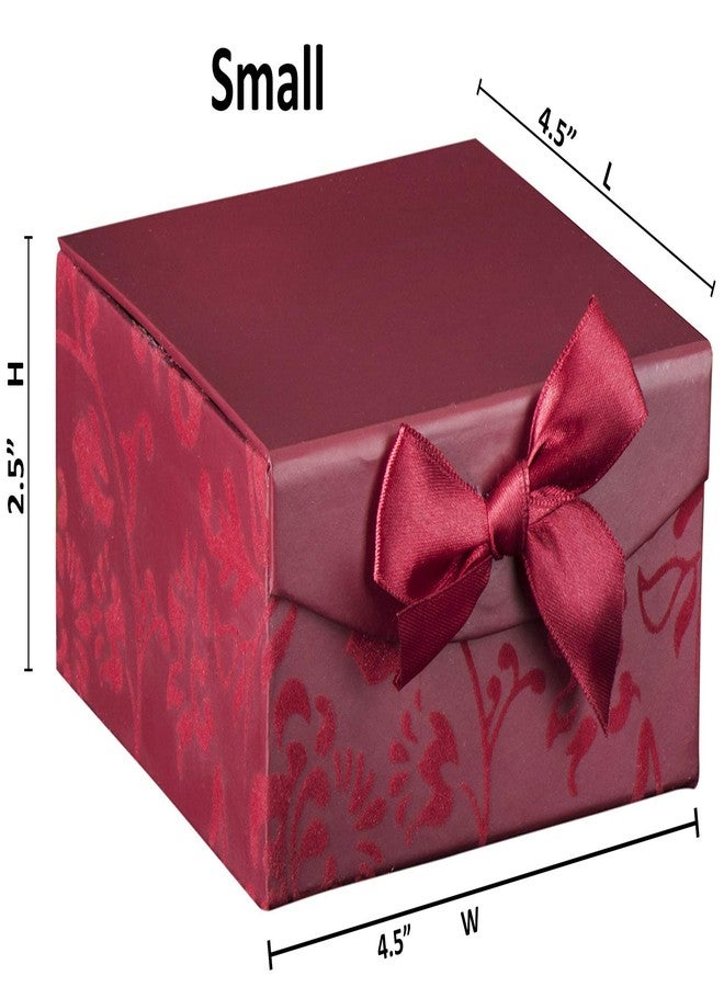 Hammont Burgundy Small Swirl Nesting Elegant Christmas Gift Boxes - Set of 3 - With Bows and Magnetic Closure for Party Wedding Gifts - Image 2