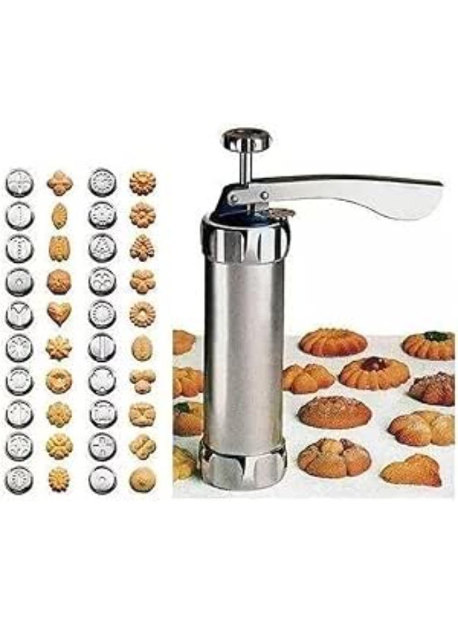 Cookie Press Machine with 20 Discs and Multiple Nozzles – Biscuit Maker Tool for Petit Four, Cookies & French Pastries, Ideal for Home Baking - Image 1