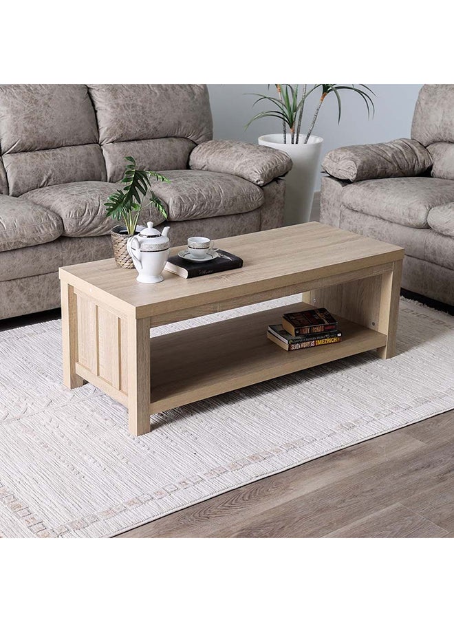 DANUBE HOME Verano Coffee Table Multifunctional Living Room Table Space Saving Center Table Modern Design Furniture for Home 120x49.5x44.5 cm White Oak  - Image 5