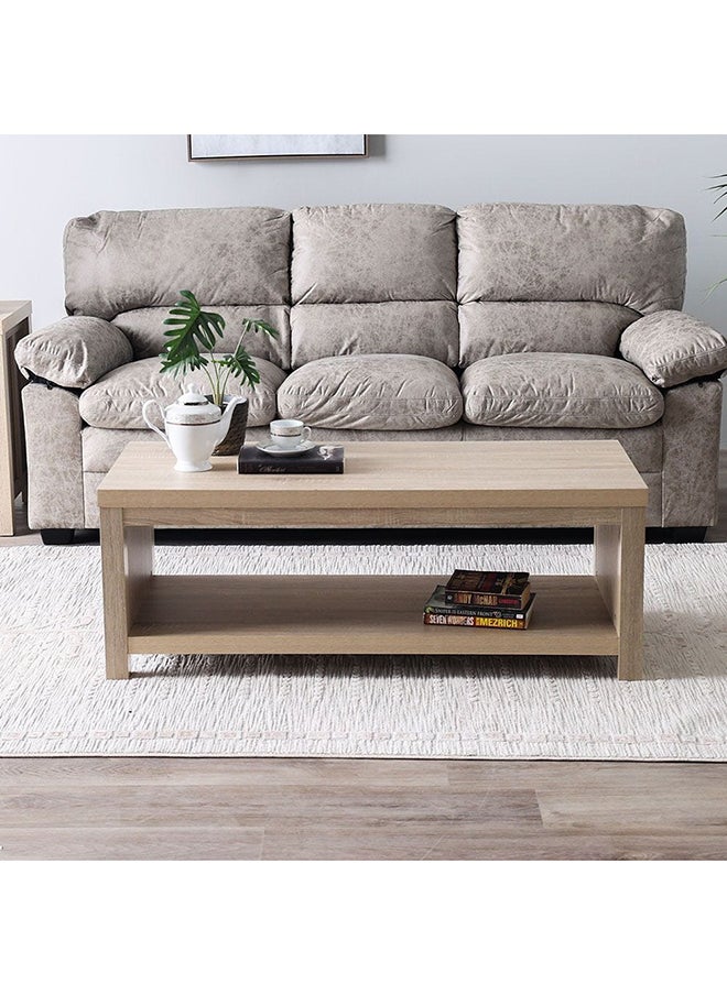 DANUBE HOME Verano Coffee Table Multifunctional Living Room Table Space Saving Center Table Modern Design Furniture for Home 120x49.5x44.5 cm White Oak  - Image 3