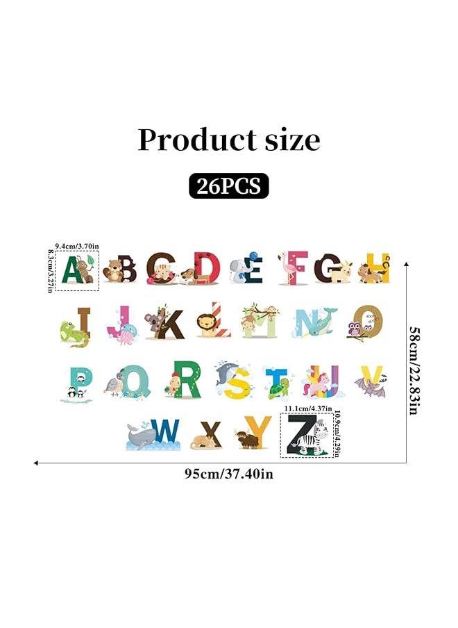 erorex Kids Wall Decals Diy Letter Theme Wall Stickers Animals Wall Decals Educational Wall Decor Suitable For Kids Bedroom Living Room Nursery Classroom  - Image 3