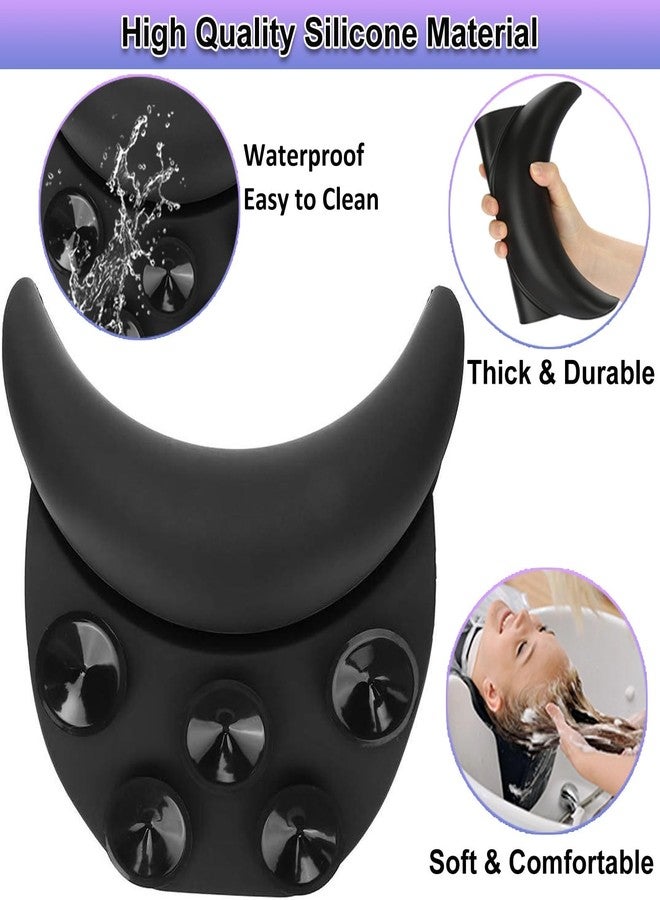 DBYANAN Shampoo Bowl Neck Rest for Sink, Silicone Neck Rest Cushion with Suction Cup, Portable Hair Washing Sink Neck Support Non-Slip for Salon Home Wash Basin - Image 2