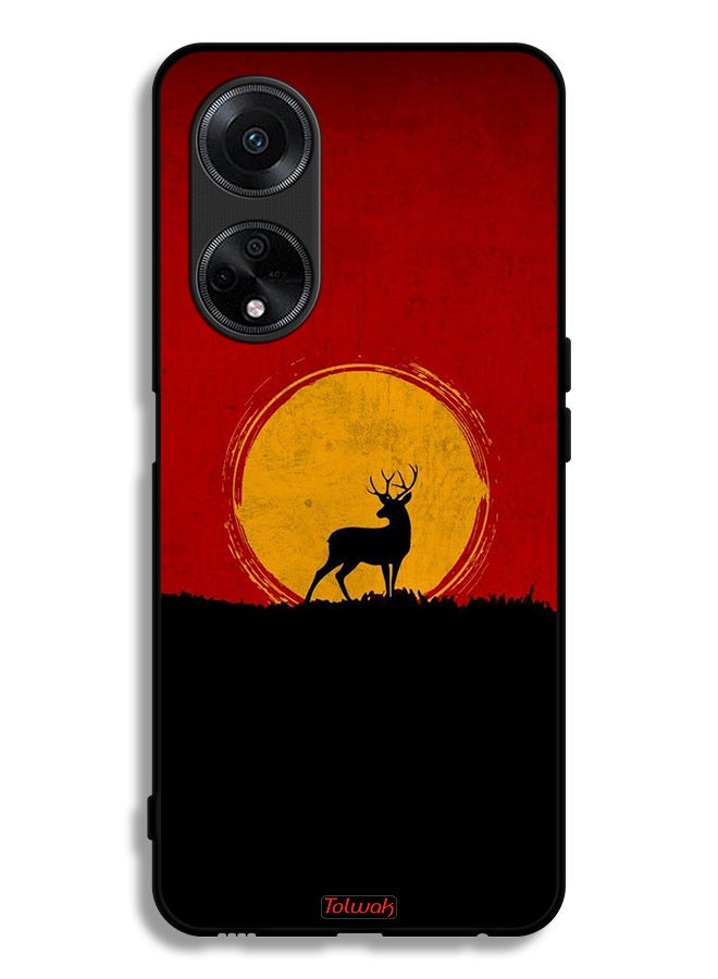 Tolwak Oppo F23 5G Protective Case Cover Deer And Moon Artwork - Image 1