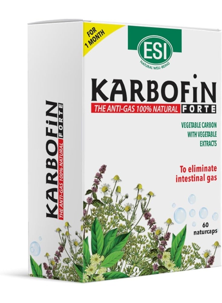 كاربوفين فورت 60 كبسولة – كبسولات عشبية مضادة للانتفاخ بالنعناع والشمر والبابونج – دعم هضمي